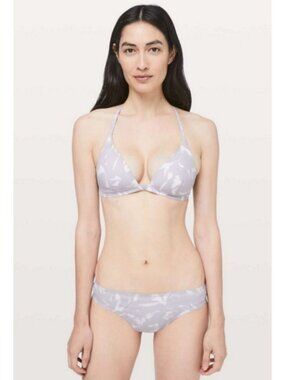 Lululemon Deep Sea Swim Top Mini Flower Pop White Silver Lilac / Size 6